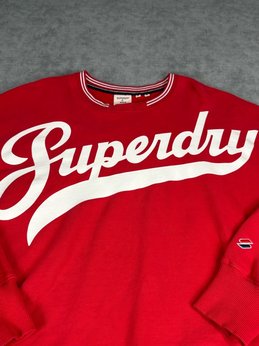 Superdry Sweatshirt Mens XL Red Graphic Crewneck Logo Pullover - Picture 3 of 13